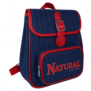 Preppy Style Canvas Striped Breathable 20-35L <b>Backpack</b> for Women with Air Cushion Strap Casual School <b>College</b> Embroidered Logo - Product Image 2