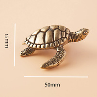 Artisanat fait à la main en laiton pur ornement de tortue antique pour la décoration de la maison et du bureau