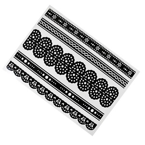 Pegatina de Tatuaje con Diseño Floral Negro, Arte Corporal Temporal, Película Impermeable para Mascotas, Talla Única - Product Image 3