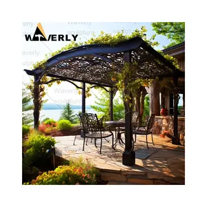 Ngoài trời Vườn trang trí đám cưới sang trọng pháp phong cách kim loại vườn pergola khung thiết kế Pavilion Cast/wrougt sắt gazebo