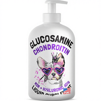 Glucosamine liquide pour chiens, saveur bacon, chondroïtine, MSM, acide hyaluronique, complément K9, formule pour les articulations de la hanche, mobilité articulaire avancée