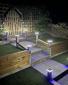 Lumière solaire de barrière de chapeau de poteau de cour de jardin avec blanc/Warmwhite + Bule/vert avec l'antonomie de long temps - Product Image 6