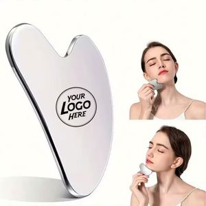 Custom Logo Stainless Steel <b>Metal</b> Gua Sha <b>Tool</b> Heart Shaped Face Massage <b>Tool</b> With Gift <b>Box</b> for Girl - Product Image 1