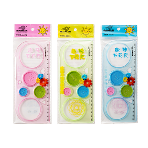 2025 New 20cm Transparent Plastic Spirograph Magic Design Ruler Art Tools Students Million Flower Drawing Ruler <strong>Set</strong> - Product Image 2