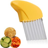 Couteau ondulé manuel en acier inoxydable, coupe-gaufres à puces de légumes, coupe-frites