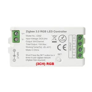LEDEAST C03Z Tuya Zigbee3チャンネルLEDコントローラー5V-24VRGBストリップ調光器ワイヤレススマートアプリコントロールはAlexaGoogleで動作します