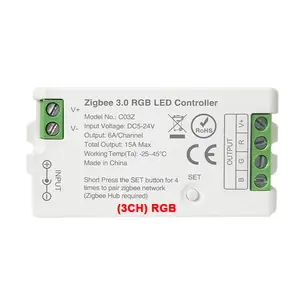 LEDEAST C03Z Tuya Zigbee 3 Channel LED Controller 5V-24V RGB Strip Dimmer Wireless Smart App Control Works Alexa Google