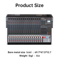 Console de mixage audio TFS-20, 20 canaux, égaliseur 7 bandes, 24 effets DSP, USB, MP3, Bluetooth +48V Phantom pour système de sonorisation de scène en direct