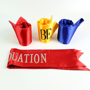 Polyester Satin Personnalisé École Récompense Badge Imprimé Graduation Étoles Sash Ruban Rosette Cou Rosette - Product Image 1