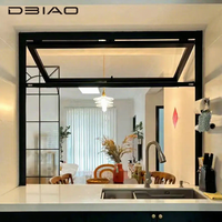 Ventana Plegable Vertical de Aluminio Moderna, Insonorizada, de Apertura Manual, para Tiendas y Fachadas de Vidrio