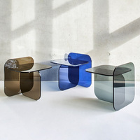 Table d'appoint de canapé en acrylique de luxe léger Petite table basse transparente créative de salon