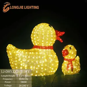 H:1.1m L:1.2m Outdoor christmas duck decoration led acrylic animals