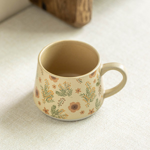 Mug à café et à thé de grande capacité, design minimaliste à la française, fait à la main, avec motif floral, pour le <span class=keywords><strong>petit</strong></span>-<span class=keywords><strong>déjeuner</strong></span> et l'usage domestique - Product Image 2