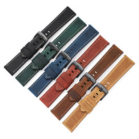 Correa de Reloj de Cuero de Primera Calidad, Estilo Vintage, de Cuero Crazy Horse, para Relojes Inteligentes, en Varios Colores y Tamaños