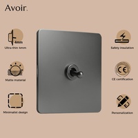 Prise murale rétro vintage 220v avec double port de charge USB type C, interrupteur à bascule en acier inoxydable gris à 2 voies, interrupteurs lumineux