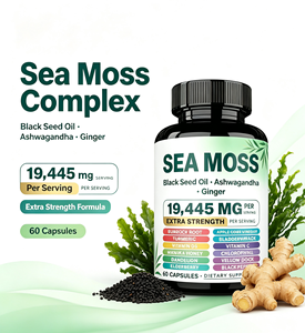 Cápsulas de Musgo Marino OEM con Aceite de Semillas Negras, Ashwagandha y Jengibre, Sin GMO, Sin Gluten, GMP - Product Image 2