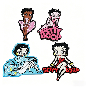 Patch en tissu polyester brodé de paillettes motif Miss <span class=keywords><strong>Betty</strong></span>, avec support adhésif, design mignon, personnalisable pour vêtements et chapeaux - Product Image 6