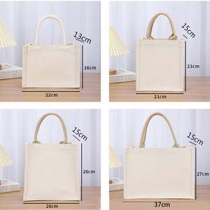 Sac à main en toile de jute personnalisé avec logo imprimé, sac de shopping portable en toile de jute, sac cadeau pour femmes, sac fourre-tout rétro en toile imperméable - Product Image 4