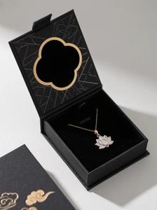 Joyero <span class=keywords><strong>Oriental</strong></span> con Diseño de Loto y Grabado Dorado para Empaque de Accesorios de Lujo - Product Image 2