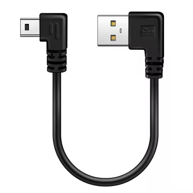 90 Degree up Down Left Right Angle Elbow 5Pin Mini B to USB 2.0 Type a Male Charging Data Cable for GoPro PS3 Controller MP3