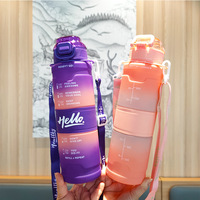 Bouteilles d'eau de sport 1000 ml pour enfants et couples, gourdes de voyage portables anti-fuite en Tritan sans BPA
