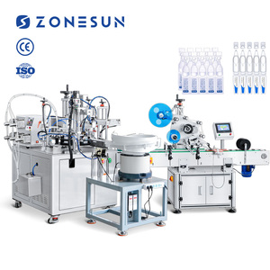 Ligne de remplissage, scellage et étiquetage automatique ZONESUN ZS-AFCL13 pour sérums cosmétiques liquides en bandelettes monodose à pompe céramique à usage unique - Product Image 1