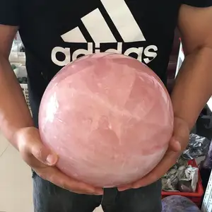 Grande formato Personalizzato di Guarigione Naturale Rosa Quarzo Rosa Pietra Di Cristallo Sfera Magica Sfera per la decorazione domestica