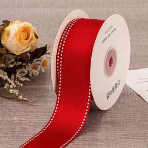 Double Sided Elegant Multi-Size Stitch Edge Grosgrain <b>Ribbon</b> for Luxury Gift Box Wrapping & Holiday Decor 10yd/roll - Product Image 6