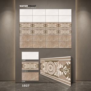 Precio de fábrica 300x600mm Azulejos de pared de cerámica digital 12x24 Nuevo diseño con zócalo personalizado para interiores Azulejo de porcelana - Product Image 4