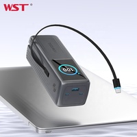 Banques d'alimentation WST avec écran numérique, câble intégré, charge ultra-rapide PD 100W 140W, grande capacité 30000 mAh, pour ordinateur portable