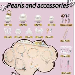 Vente chaude haute brillance Abs perle ensemble avec trou <span class=keywords><strong>Kit</strong></span> de fabrication de <span class=keywords><strong>bijoux</strong></span> <span class=keywords><strong>pour</strong></span> collier à <span class=keywords><strong>faire</strong></span> soi-même Bracelet boucle d'oreille artisanat cadeau - Product Image 4