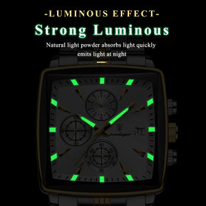 Reloj de Pulsera de Cuarzo de Alta Gama, Resistente al Agua, Cuadrado, Multifuncional, para Hombre de Negocios, Nuevo, Unisex, de Acero Inoxidable - Product Image 4