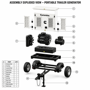 Groupe électrogène diesel Cummins refroidi par eau certifié EAC EPA 150 Kva 160kva 200kva 250 Kva 300kva avec générateur Stanford - Product Image 1