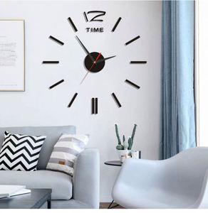 Horloge murale moderne sans cadre en acrylique 3D, autocollant mural DIY, chiffres romains, horloge numérique silencieuse pour la décoration du salon et de la chambre - Product Image 5