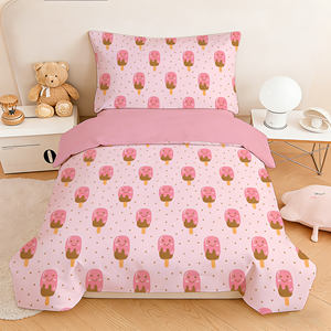 Juego de Ropa de <span class=keywords><strong>Cama</strong></span> <span class=keywords><strong>Infantil</strong></span> de 4 Piezas con Estampado de Helados, 100% Algodón, de Lujo, para Hotel, con Funda de Edredón y Sábanas Suaves Personalizadas - Product Image 3