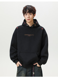 Novedad 2026 Sudadera con Capucha para Hombre, Estilo Étnico Ins, Bordado Texturizado, Gruesa, Oversize, Estilo Urbano Americano, Deportiva Casual - Product Image 6