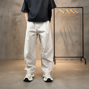 Nouvelle Collection Printemps-Automne : Pantalon Décontracté Homme Tendance, Polyvalent, Couleur Unie, Coupe Ample et Large, Style Utilitaire <span class=keywords><strong>Harun</strong></span> - Product Image 1