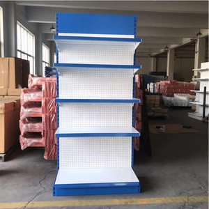 Venta directa de fábrica y doble de material de metal de los estantes de los supermercados góndola estante de la tienda - Product Image 5