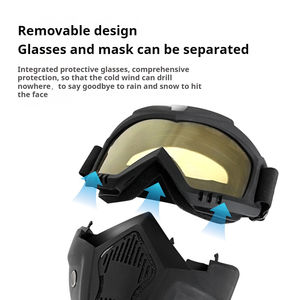 Casco de Motocross al aire libre Gafas Anti-uv a prueba de viento Deportes Motocicleta Gafas Máscara facial extraíble - Product Image 5