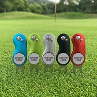 Outil de réparation de divots de golf magnétique en aluminium personnalisable avec marqueur de balle, fourche multifonction pour cadeaux de golfeur