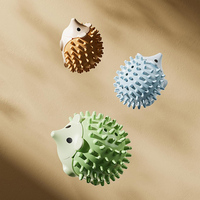 Juguete para gatos: Cepillo de pared con forma de erizo y hierba gatera en el interior para que los gatos lamen, rascadores faciales y auto-estimuladores