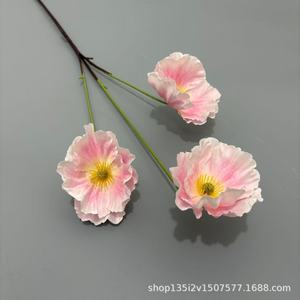Flores Artificiales Qiye, Flor de Amapola de Seda, 3 Amapolas Grandes, Decoración para el Hogar y Bodas, Estilo Moderno - Product Image 5