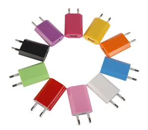 여행용 범용 벽면 충전기, 마이크로 USB EU 플러그, 휴대용 전원 어댑터, 삼성에 적합한 화웨이 아이폰 샤오미 HTC용, AC 5V 1A, 10 가지 색상