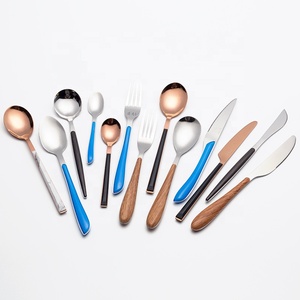 Trung Quốc sang trọng dao kéo thép không gỉ Bộ đồ ăn tái sử dụng dao muỗng nĩa bạc Set với ABS nhựa xử lý - Product Image 1