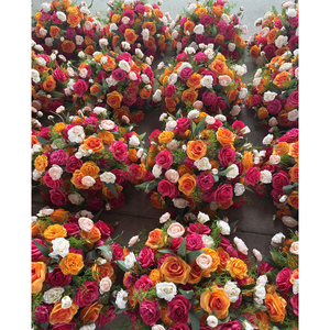 Customization <b>Artificial</b> Flower Ball Table Centerpieces Larkspur Red Rose Mixed Burgundy Floral Arrangement Wedding Decoration - Product Image 6