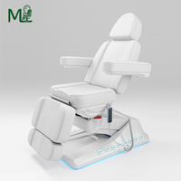 Table de massage électrique pliable à 3 moteurs en cuir PU chauffante pour salon de beauté et spa
