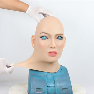 Masque facial en silicone pour jeune femme, idéal pour Halloween, cosplay, drag queen, <span class=keywords><strong>travesti</strong></span> homme-femme - Product Image 2