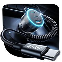 LISEN 2026 Adaptateur Chargeur Voiture Amélioré 4-en-1 90W Multi-Ports USB C Power Delivery Prise de Charge Rapide pour iPhone 17 Samsung