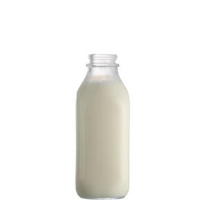 Personalizada personalizada etiqueta cuadrada clara 1 L de gran litro de leche 1000ml botella de vidrio con tapa al por mayor - Product Image 1