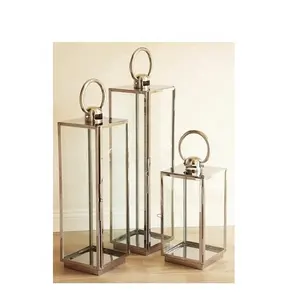 礼品斋月灯笼现代风格廉价家居定制标志金属玻璃定制尺寸100件